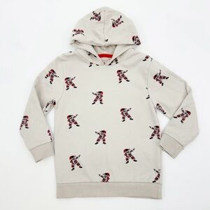 Denim & Flower Dabbing Santa Hoodie – Kids Size 5/6